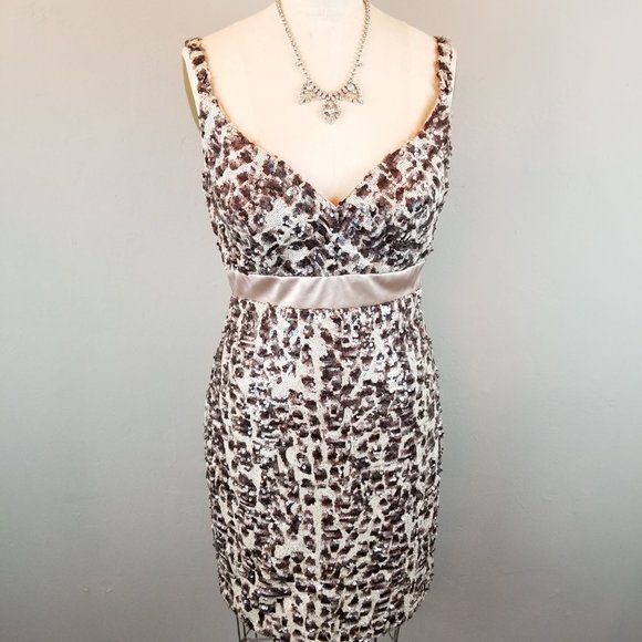 SPLASH Leopard Sequin Cocktail Party Dress Women's Size 8 * NEW with Tags - Picture 4 of 12